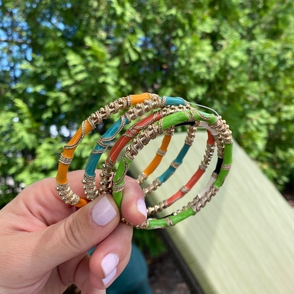 4 multicolor enamel bangle bundle